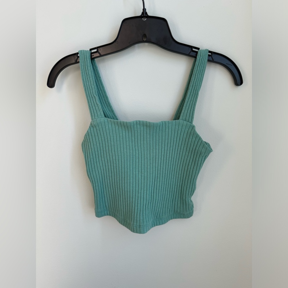 American Eagle | Cropped Teal Tank XS